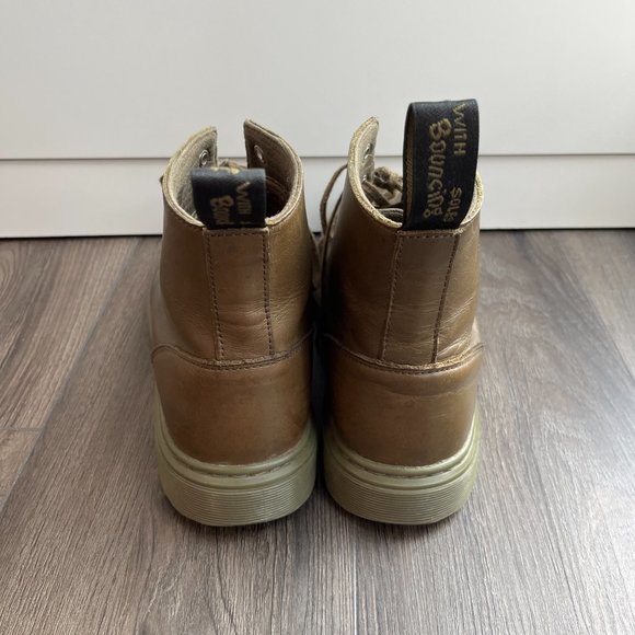 Dr. Martens Army Green Talib Leather Lace Up Platform Combat Ankle Boots, L10 - Picture 6 of 7